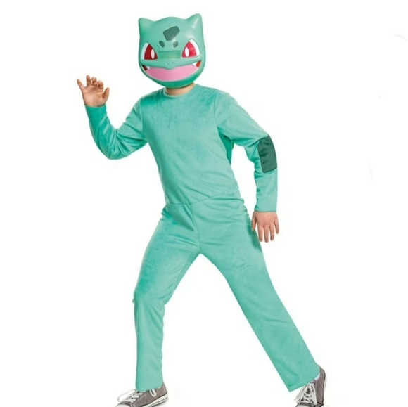 NWT Pokemon Bulbasaur Halloween Costume Jumpsuit Large 10/12 - Picture 1 of 8